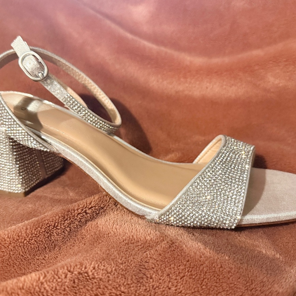 A New Day Silver Rhinestone Heels
